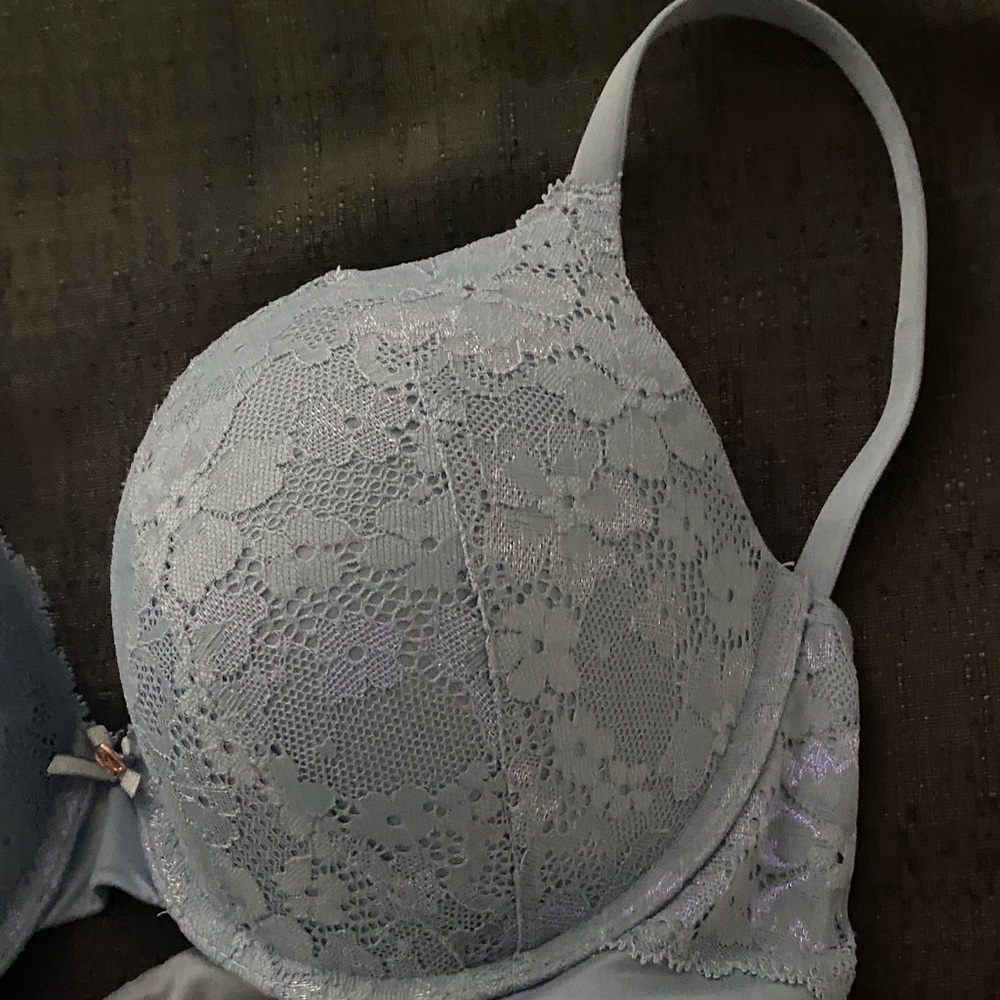 Victoria's Secret Light Blue Lace Push-Up Bra with Bow Size 38C - Picture 5 of 14